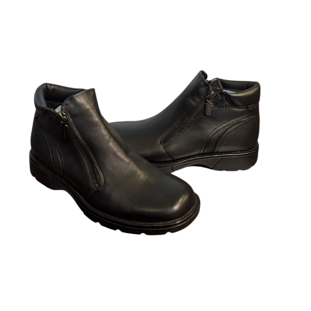 new Blondo Black Leather Alex Double Zip Comfy Chukka Boots NWT Sz 9